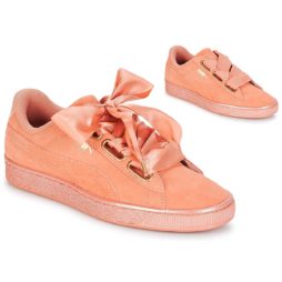 puma suede heart bambino arancione