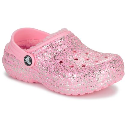 Scarpe bambini ragazza Crocs  Classic Lined Glitter Clog K  Rosa Crocs 196265424801