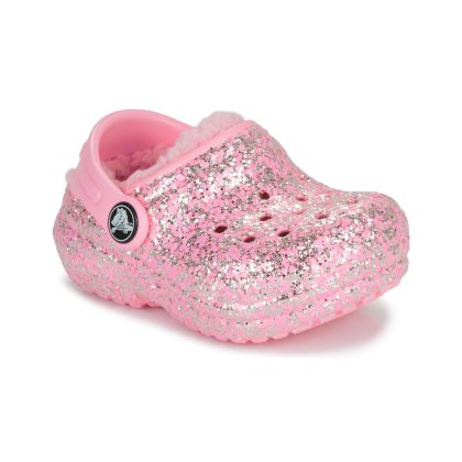 Scarpe bambini ragazza Crocs  Classic Lined Glitter Clog T  Rosa Crocs 196265425020