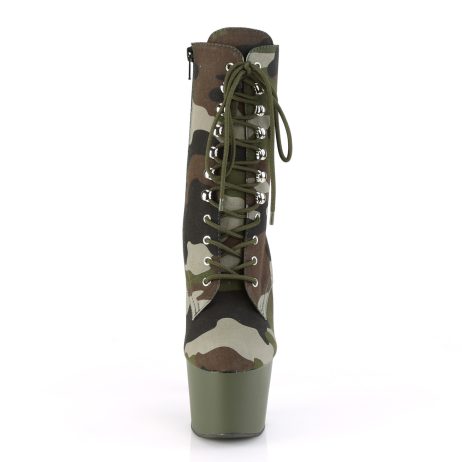 Pleaser ADORE-1020CAMO ADO1020CAMO/GRN/DOL Tronchetti  Tacco Altissimo 17 Plateau 7.0 Verde ADO1020CAMO/GRN/DOL