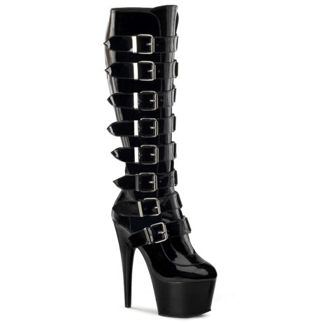 Pleaser ADORE-2043 ADO2043/B/M Stivali Donna  Tacco Altissimo 17 Plateau 7.0 Nero ADO2043/B/M