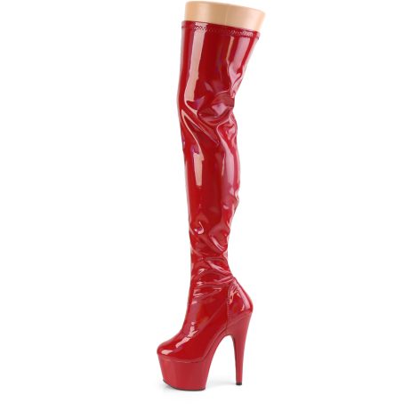 Pleaser ADORE-3000HWR ADO3000HWR/RHG/M Stivali Sopra il Ginocchio  Tacco Altissimo 17 Plateau 7.0 Rosso Ologramma ADO3000HWR/RHG/M