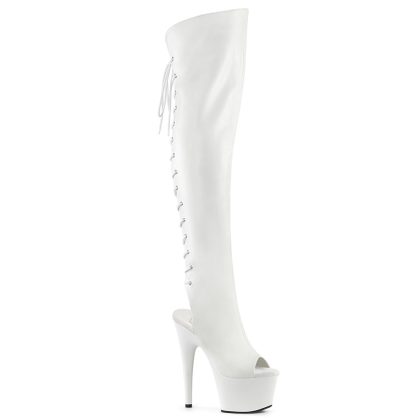 Pleaser ADORE-3019 ADO3019/WPU/M Stivali Donna  Tacco Altissimo 17 Plateau 7.0 Bianco ADO3019/WPU/M