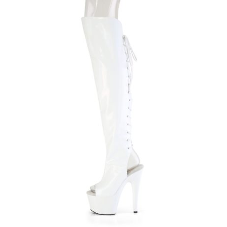 Pleaser ADORE-3019HWR ADO3019HWR/WHG/M Stivali Donna  Tacco Altissimo 17 Plateau 7.0 Bianco Ologramma ADO3019HWR/WHG/M