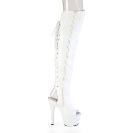 Pleaser ADORE-3019HWR ADO3019HWR/WHG/M Stivali Donna  Tacco Altissimo 17 Plateau 7.0 Bianco Ologramma ADO3019HWR/WHG/M