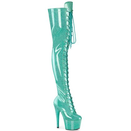 Pleaser ADORE-3020GP ADO3020GP/AQG/M Stivali Sopra il Ginocchio  Tacco Altissimo 17 Plateau 7.0  ADO3020GP/AQG/M