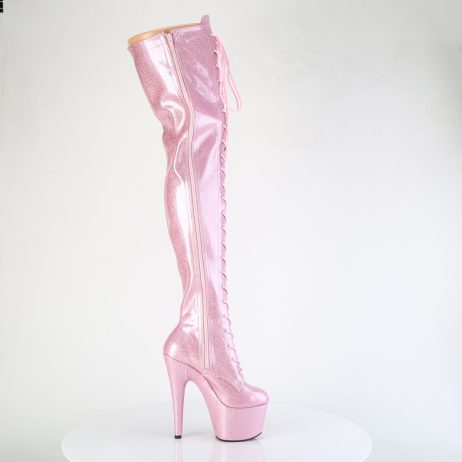 Pleaser ADORE-3020GP ADO3020GP/BPG/M Stivali Sopra il Ginocchio  Tacco Altissimo 17 Plateau 7.0 Rosa Glitter ADO3020GP/BPG/M