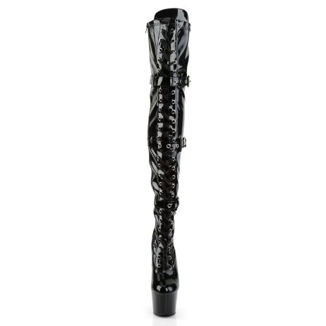 Pleaser ADORE-3028 ADO3028/B/M Stivali Sopra il Ginocchio  Tacco Altissimo 17 Plateau 7.0 Nero ADO3028/B/M