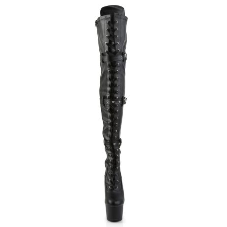 Pleaser ADORE-3028 ADO3028/BPU/M Stivali Sopra il Ginocchio  Tacco Altissimo 17 Plateau 7.0 Nero ADO3028/BPU/M