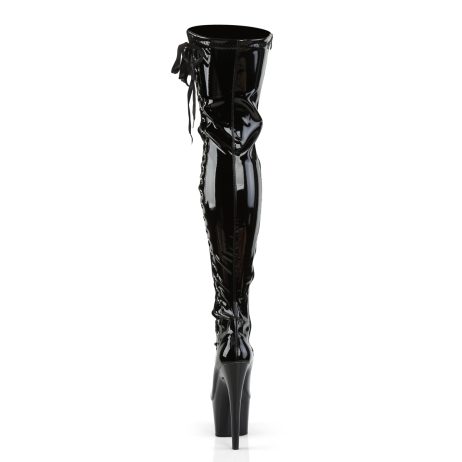 Pleaser ADORE-3050 ADO3050/B/M Stivali Sopra il Ginocchio  Tacco Altissimo 17 Plateau 7.0 Nero ADO3050/B/M