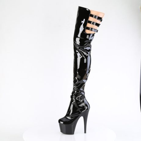 Pleaser ADORE-3055 ADO3055/B/M Stivali Sopra il Ginocchio  Tacco Altissimo 17 Plateau 7.0  Nero ADO3055/B/M