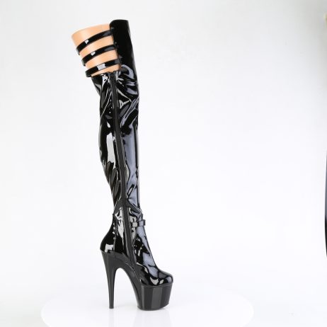 Pleaser ADORE-3055 ADO3055/B/M Stivali Sopra il Ginocchio  Tacco Altissimo 17 Plateau 7.0  Nero ADO3055/B/M