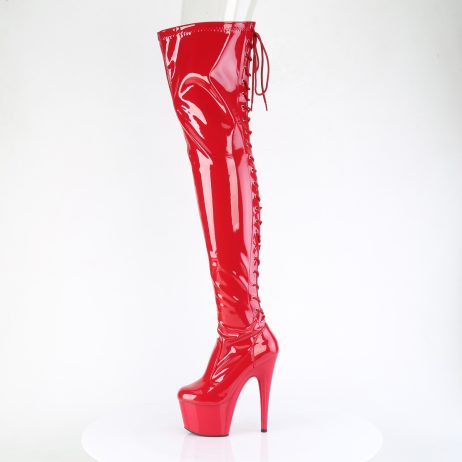 Pleaser ADORE-3850 ADO3850/R/M Stivali Sopra il Ginocchio  Tacco Altissimo 17 Plateau 7.0 Rosso ADO3850/R/M