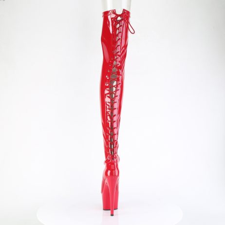 Pleaser ADORE-3850 ADO3850/R/M Stivali Sopra il Ginocchio  Tacco Altissimo 17 Plateau 7.0 Rosso ADO3850/R/M