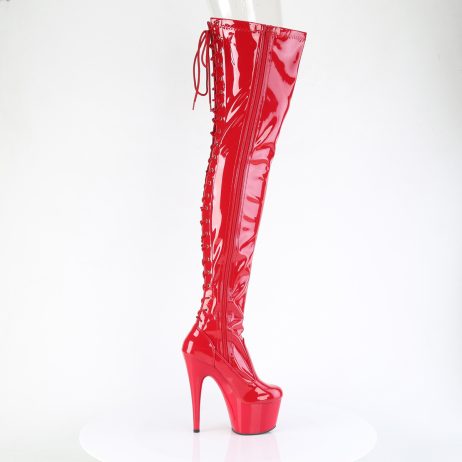 Pleaser ADORE-3850 ADO3850/R/M Stivali Sopra il Ginocchio  Tacco Altissimo 17 Plateau 7.0 Rosso ADO3850/R/M