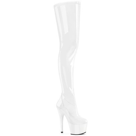 Pleaser ADORE-4000 ADO4000/W/M Stivali Donna  Tacco Altissimo 17 Plateau 7.0 Bianco ADO4000/W/M