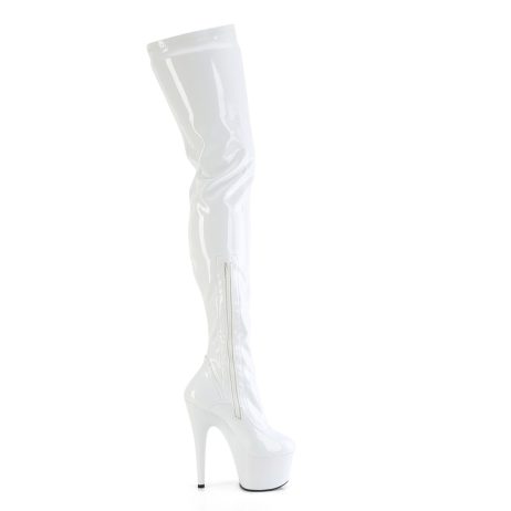 Pleaser ADORE-4000 ADO4000/W/M Stivali Donna  Tacco Altissimo 17 Plateau 7.0 Bianco ADO4000/W/M