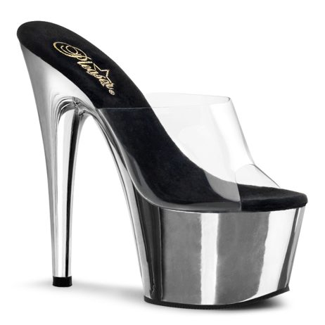 Pleaser ADORE-701 ADO701/C/SCH Sabot Donna  Tacco Altissimo 17 Plateau 7.0 Argento ADO701/C/SCH