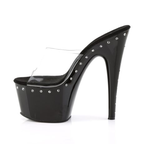 Pleaser ADORE-701LS ADO701LS/C/B Sabot Donna  Tacco Altissimo 17 Plateau 7.0 Nero ADO701LS/C/B