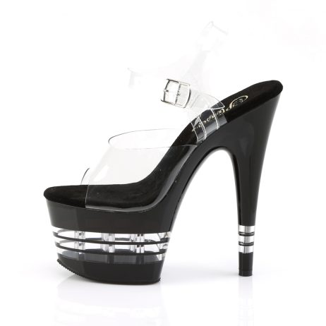 Pleaser ADORE-708LN ADO708LN/C/B Sandali con Cinturino  Tacco Altissimo 17 Plateau 7.0 Nero ADO708LN/C/B