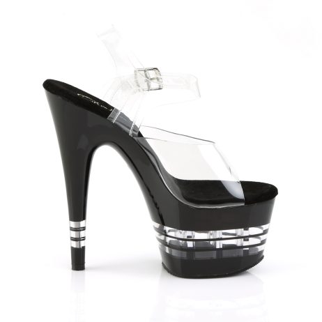 Pleaser ADORE-708LN ADO708LN/C/B Sandali con Cinturino  Tacco Altissimo 17 Plateau 7.0 Nero ADO708LN/C/B