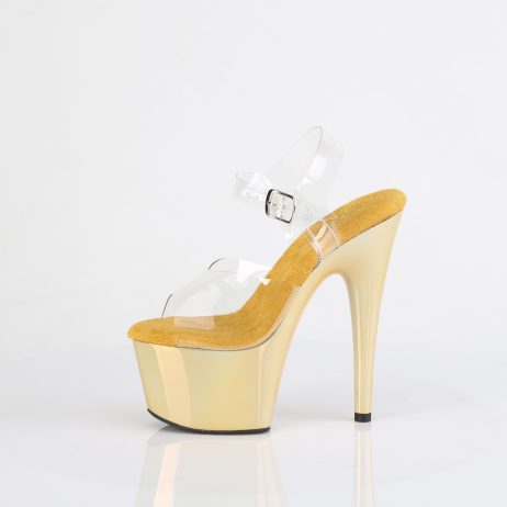 Pleaser ADORE-708LQ ADO708LQ/C/LQGHG Sandali con Cinturino  Tacco Altissimo 17 Plateau 7.0 Oro ADO708LQ/C/LQGHG