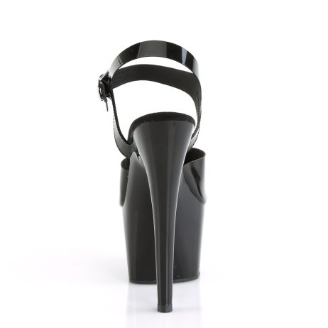 Pleaser ADORE-708N ADO708N/BTPU/M Sandali con Cinturino  Tacco Altissimo 17 Plateau 7.0 Nero ADO708N/BTPU/M