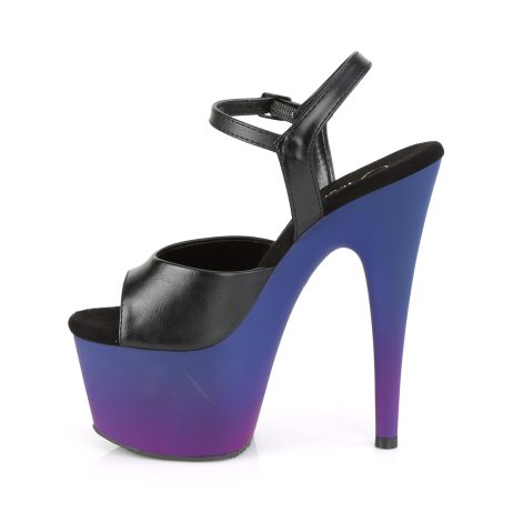 Pleaser ADORE-709BP ADO709BP/BPU/BLU-PP Sandali con Cinturino  Tacco Altissimo 17 Plateau 7.0 Nero ADO709BP/BPU/BLU-PP