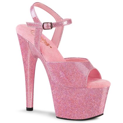 Pleaser ADORE-709GP ADO709GP/BPG/M Sandali con Cinturino  Tacco Altissimo 17 Plateau 7.0 Rosa Glitter ADO709GP/BPG/M