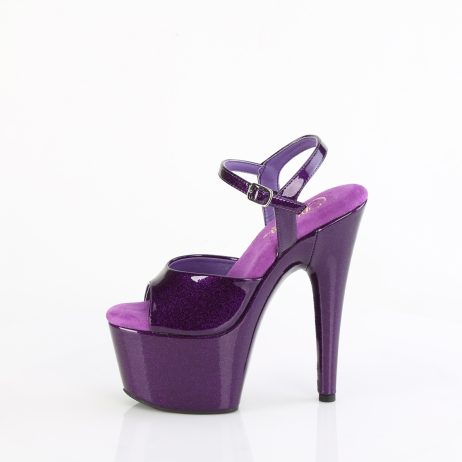 Pleaser ADORE-709GP ADO709GP/PPG/M Sandali con Cinturino  Tacco Altissimo 17 Plateau 7.0 Viola Glitter ADO709GP/PPG/M