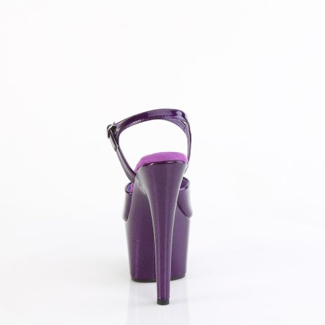 Pleaser ADORE-709GP ADO709GP/PPG/M Sandali con Cinturino  Tacco Altissimo 17 Plateau 7.0 Viola Glitter ADO709GP/PPG/M