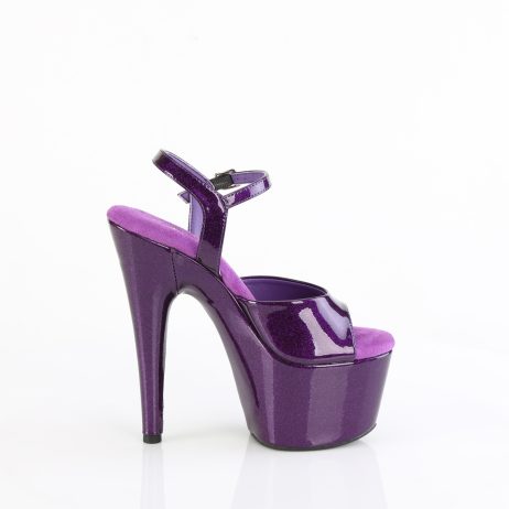 Pleaser ADORE-709GP ADO709GP/PPG/M Sandali con Cinturino  Tacco Altissimo 17 Plateau 7.0 Viola Glitter ADO709GP/PPG/M