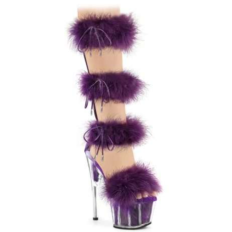 Pleaser ADORE-728F ADO728F/C-PPFUR/M Sandali Donna  Tacco Altissimo 17 Plateau 7.0 Viola ADO728F/C-PPFUR/M