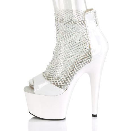 Pleaser ADORE-765RM ADO765RM/WPT-MS/M Sandali Donna  Tacco Altissimo 17 Plateau 7.0 Bianco ADO765RM/WPT-MS/M