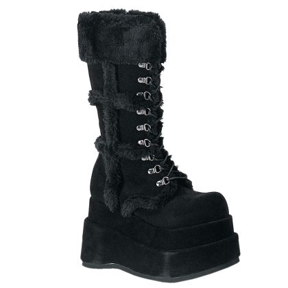 DemoniaCult BEAR-202 BEAR202/B/PU Scarpe Donna   Plateau 11.4 Nero BEAR202/B/PU