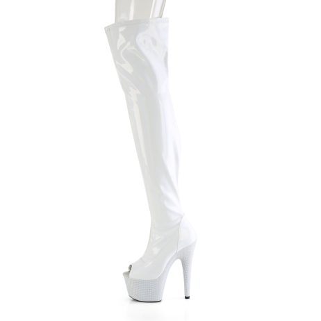 Pleaser BEJEWELED-3011-7 BEJ3011-7/WHG/WRS Stivali Sopra il Ginocchio  Tacco Altissimo 17 Plateau 7.0 Bianco BEJ3011-7/WHG/WRS