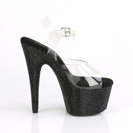 Pleaser BEJEWELED-708DM BEJ708DM/C/BRS Sandali con Cinturino  Tacco Altissimo 17 Plateau 7.0 Nero BEJ708DM/C/BRS