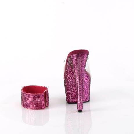 Pleaser BEJEWELED-712RS BEJ712RS/C/FSRS Sabot Donna  Tacco Altissimo 17 Plateau 7.0 Fucsia BEJ712RS/C/FSRS