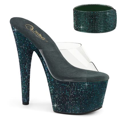 Pleaser BEJEWELED-712RS BEJ712RS/C/EMGNRS Sabot Donna  Tacco Altissimo 17 Plateau 7.0 Trasparente BEJ712RS/C/EMGNRS