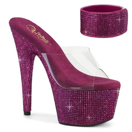 Pleaser BEJEWELED-712RS BEJ712RS/C/FSRS Sabot Donna  Tacco Altissimo 17 Plateau 7.0 Fucsia BEJ712RS/C/FSRS