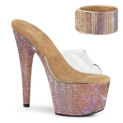 Pleaser BEJEWELED-712RS BEJ712RS/C/ROGLDRS Sabot Donna  Tacco Altissimo 17 Plateau 7.0 Oro BEJ712RS/C/ROGLDRS