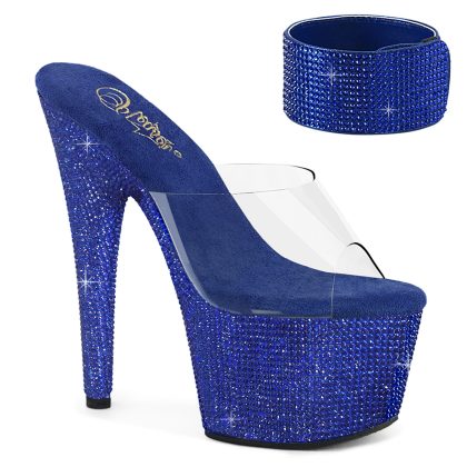 Pleaser BEJEWELED-712RS BEJ712RS/C/RYBLRS Sabot Donna  Tacco Altissimo 17 Plateau 7.0 Blu BEJ712RS/C/RYBLRS