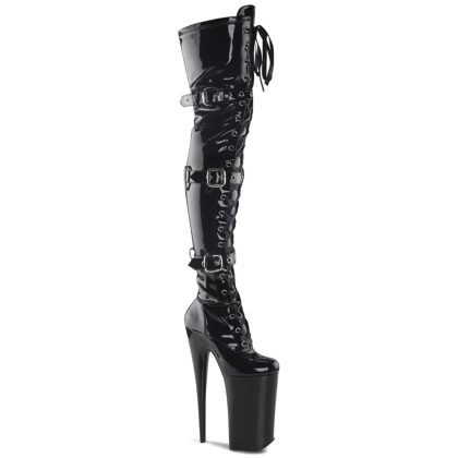 Pleaser BEYOND-3028 BEY3028/B/M Stivali Sopra il Ginocchio  Tacco Altissimo 25 Plateau 16.0 Nero BEY3028/B/M