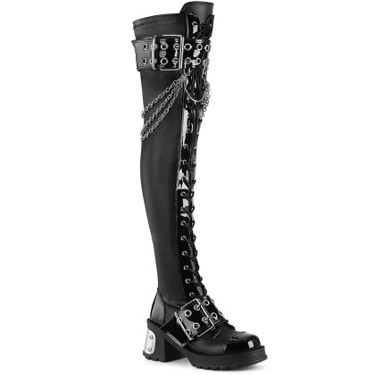 DemoniaCult BRATTY-304 BRATTY304/BVL Stivali Donna  Tacco 7 Plateau 2.5 Nero BRATTY304/BVL