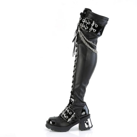 DemoniaCult BRATTY-304 BRATTY304/BVL Stivali Donna  Tacco 7 Plateau 2.5 Nero BRATTY304/BVL