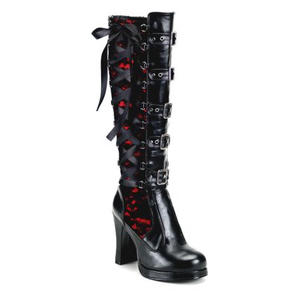 DemoniaCult CRYPTO-106 CRYP106/B/PU Scarpe Donna  Tacco 10 Plateau 1.9 Nero CRYP106/B/PU