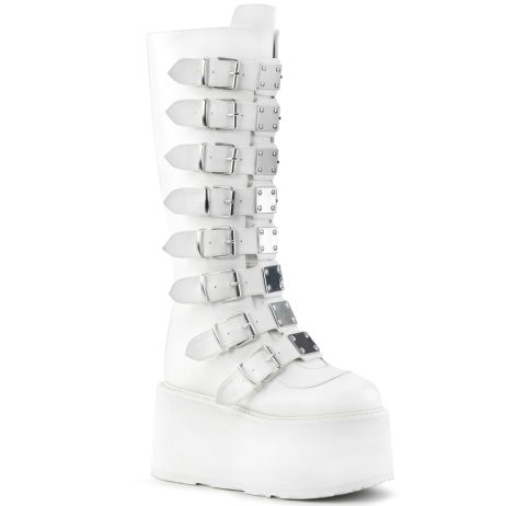 DemoniaCult DAMNED-318 DAM318/WVL Scarpe Donna   Plateau 9.0 Bianco DAM318/WVL