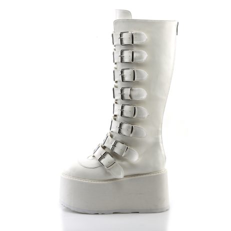 DemoniaCult DAMNED-318 DAM318/WVL Scarpe Donna   Plateau 9.0 Bianco DAM318/WVL