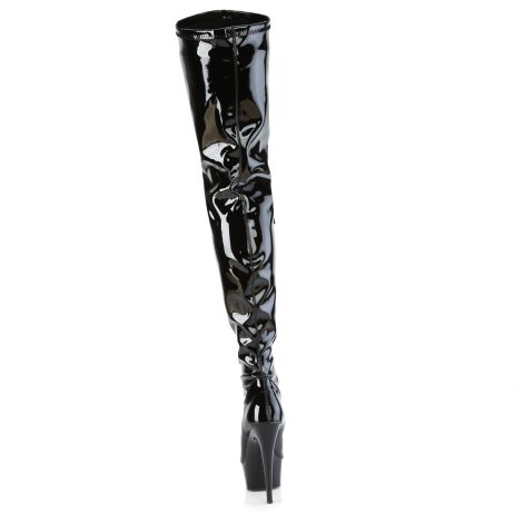 Pleaser DELIGHT-3000BONE DEL3000BONE/B/M Stivali Sopra il Ginocchio  Tacco Altissimo 15 Plateau 4.5  Nero DEL3000BONE/B/M