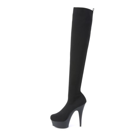 Pleaser DELIGHT-3002-1 DEL3002-1/BFA/M Stivali Sopra il Ginocchio  Tacco Altissimo 15 Plateau 4.5 Nero DEL3002-1/BFA/M